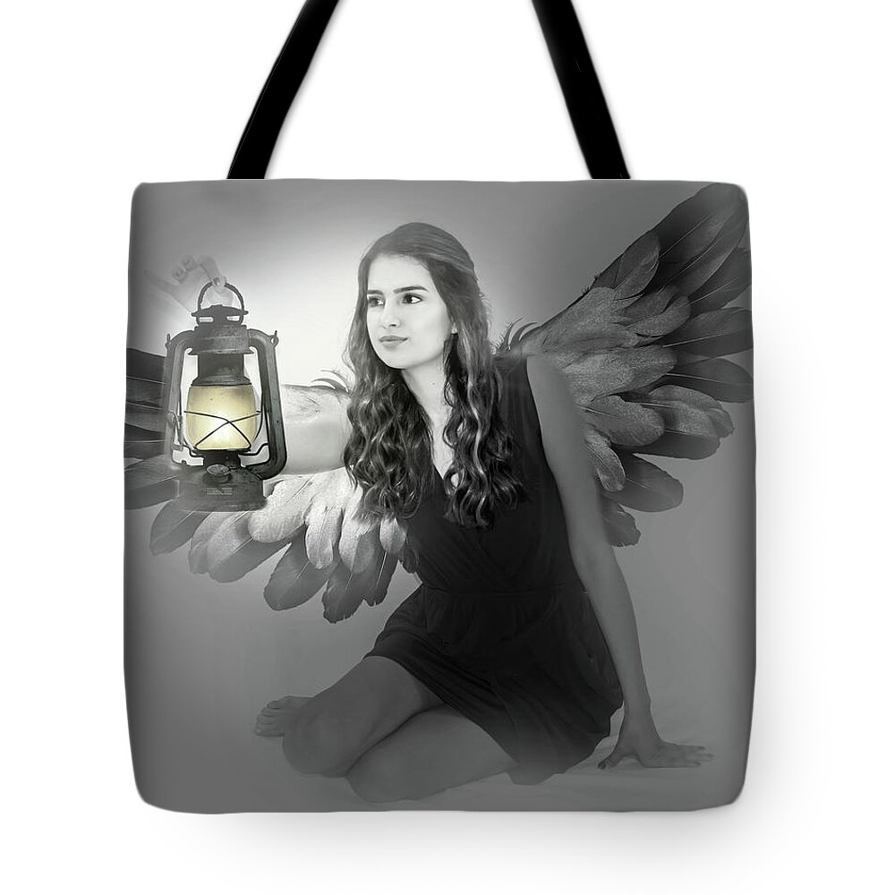 Angel Tote Bag featuring the photograph Light Angel by Leticia Latocki