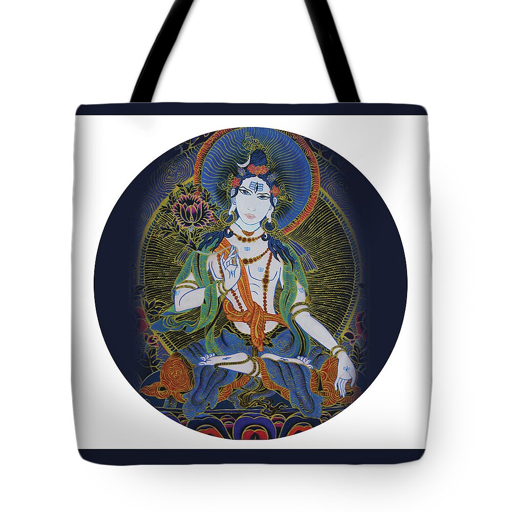 Spirituality Tote Bag featuring the painting Light giving Shiva by Guruji Aruneshvar Paris Art Curator Katrin Suter