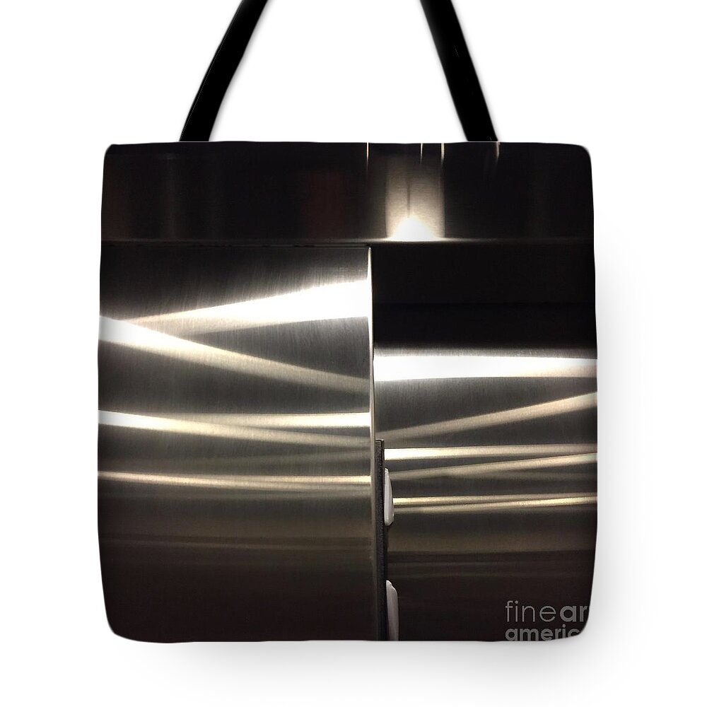 Reflected Light Metallic Contrast Movement Tote Bag featuring the photograph Light Series 1-1 by J Doyne Miller