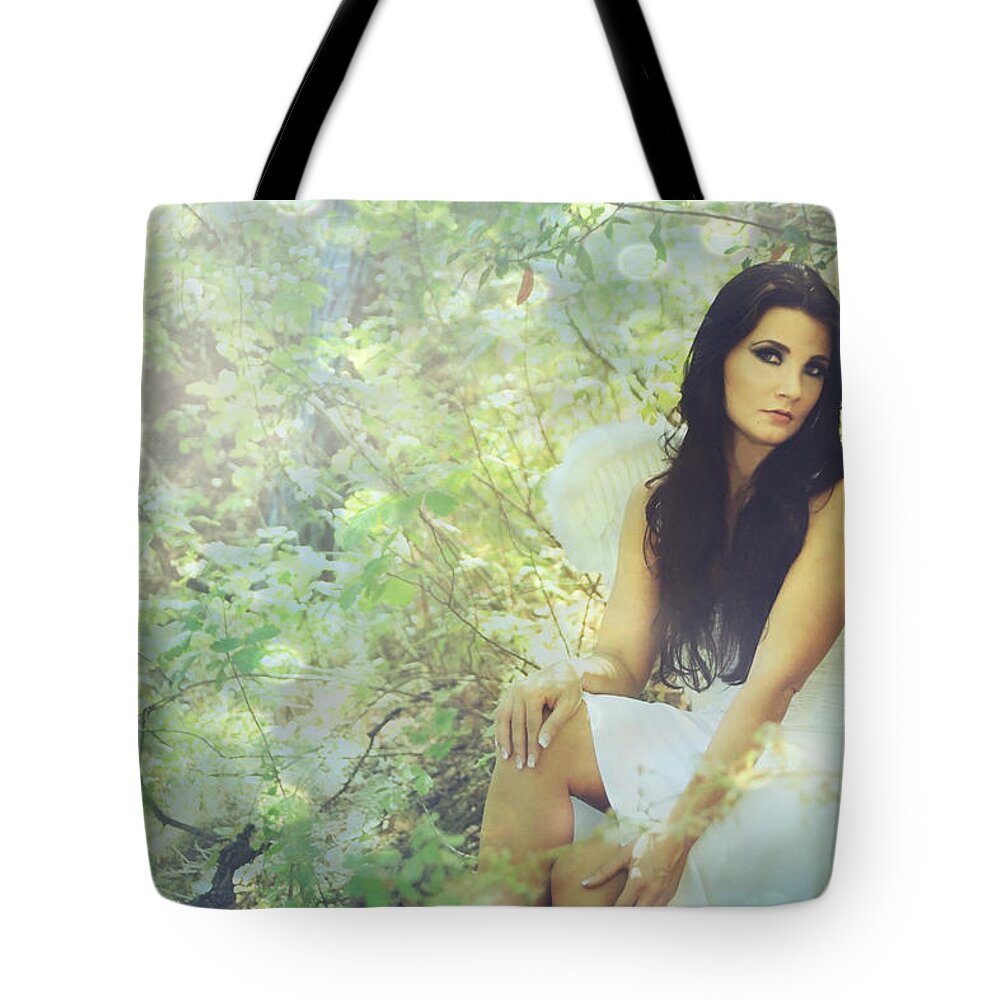 Angel Tote Bag featuring the photograph Lightness by Laurie Search