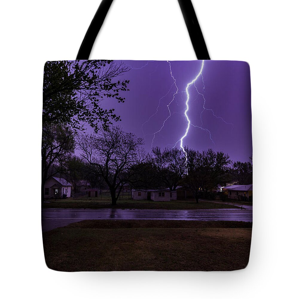Jay Stockhaus Tote Bag featuring the photograph Lightning by Jay Stockhaus