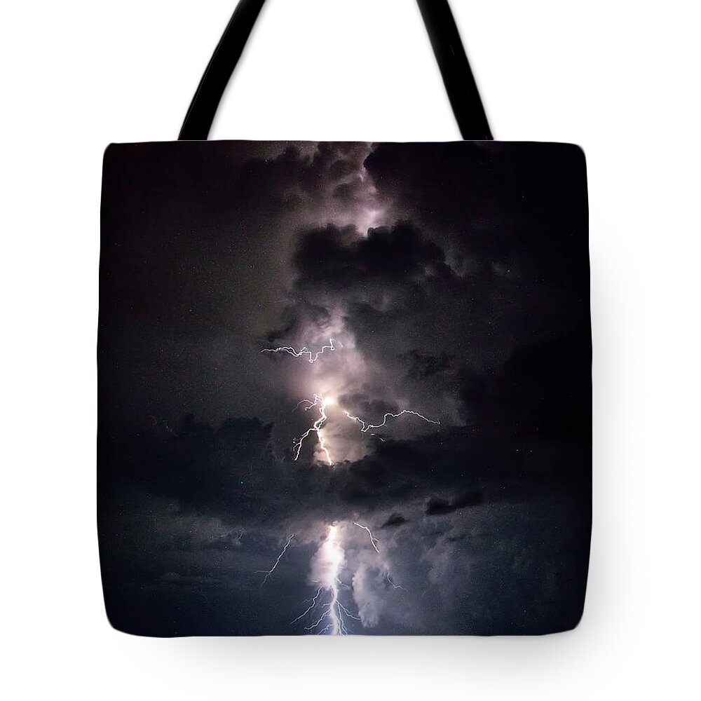 Lightning Tote Bag featuring the photograph Lightning by Richard Zentner