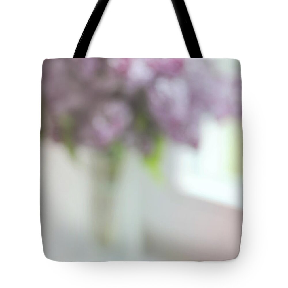 Jenny Rainbow Fine Art Photography Tote Bag featuring the photograph Lilac at the Window. Impressionism by Jenny Rainbow