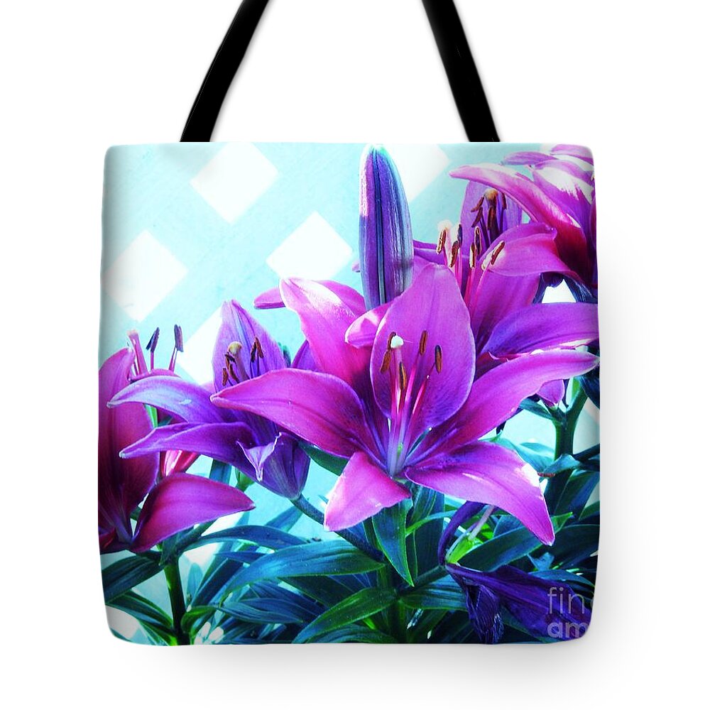 Flowers Tote Bag featuring the photograph Lily Abstracts by Jan Gelders
