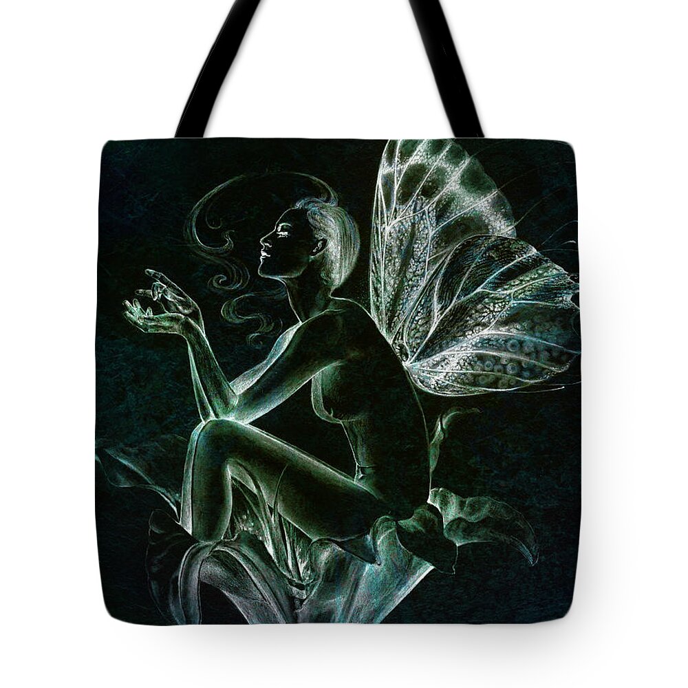 Fairy Tote Bag featuring the painting Lily Fay by Ragen Mendenhall