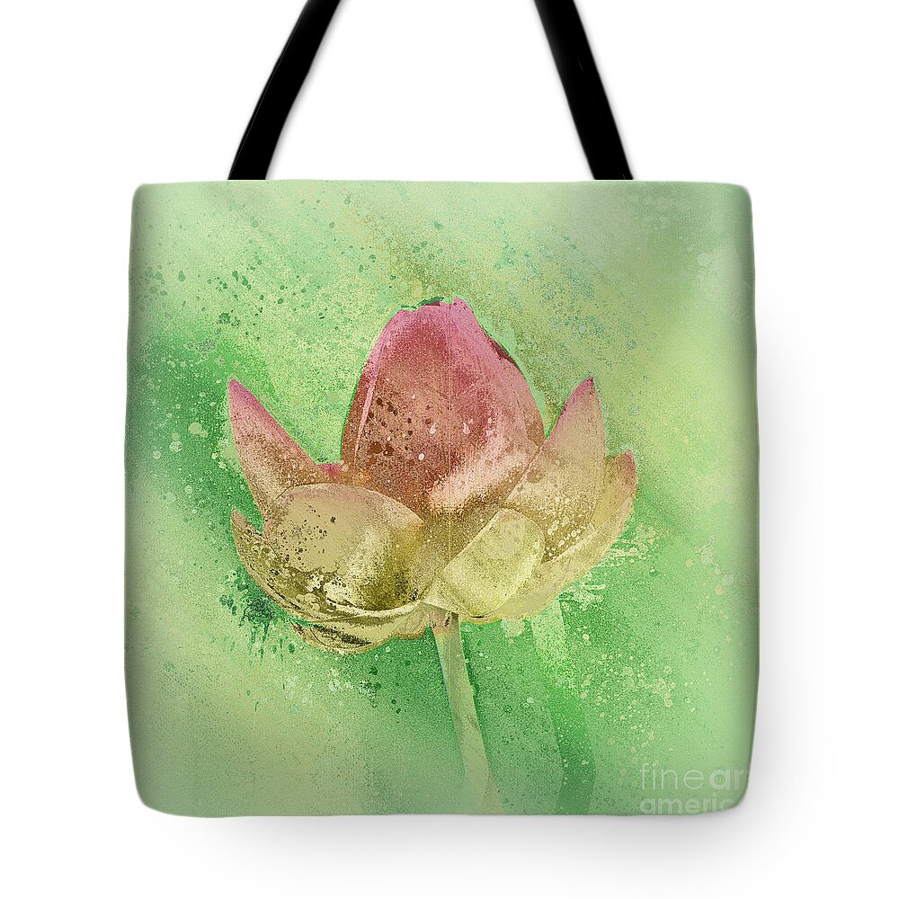 Lily Tote Bag featuring the mixed media Lily my Lovely - s112sqc88 by Variance Collections
