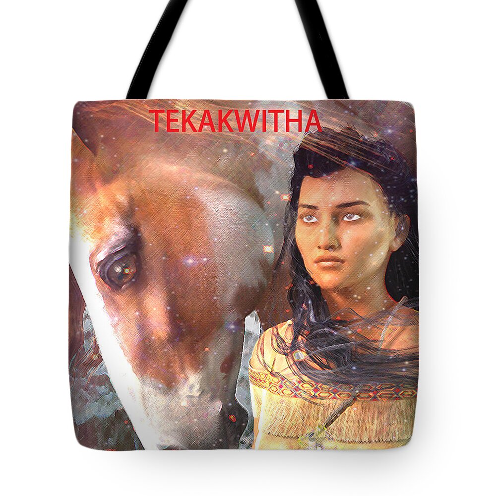 Saint Kateri Tekakwitha Tote Bag featuring the painting Lily of the Mohawks by Suzanne Silvir