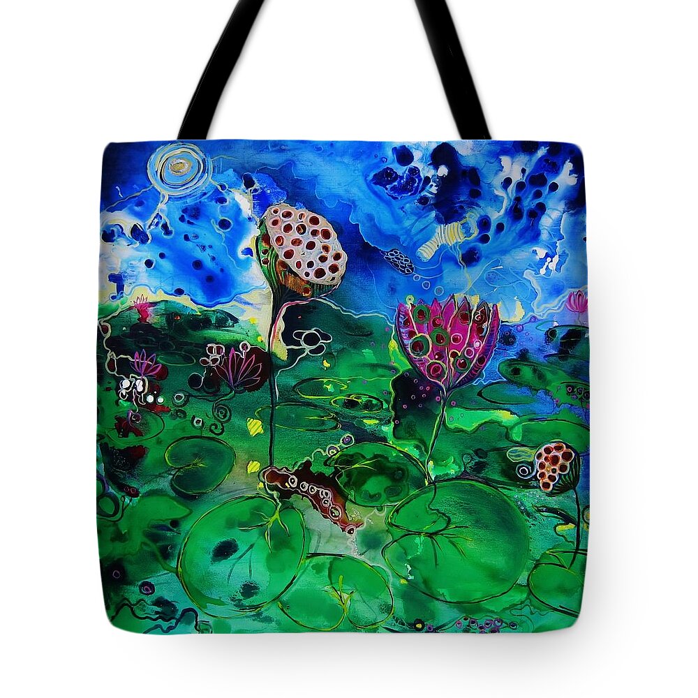 Lily Tote Bag featuring the photograph Lily Pops by Susan Curtin