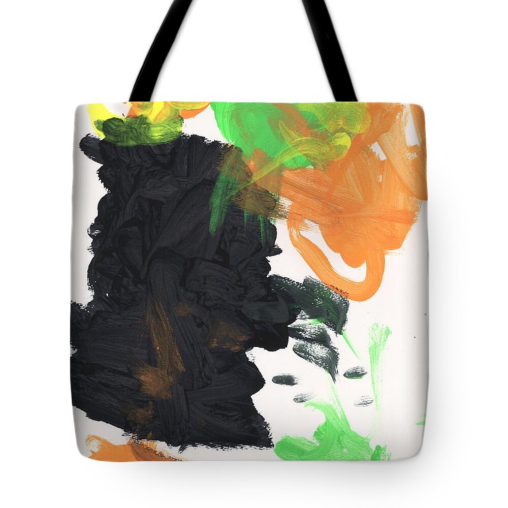 Innerview Tote Bag featuring the painting Laughing Lime Orange by Levi