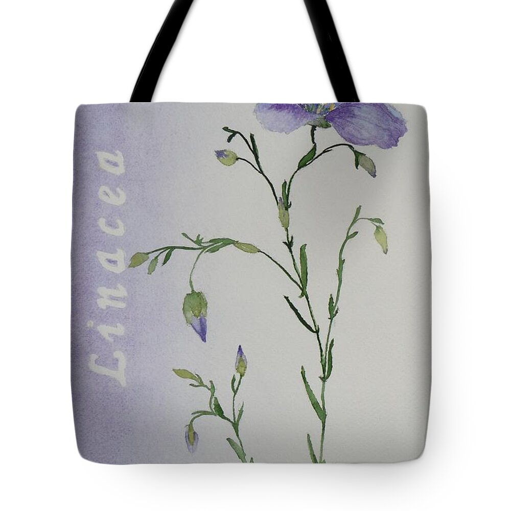 Flower Tote Bag featuring the painting Linacea by Ruth Kamenev