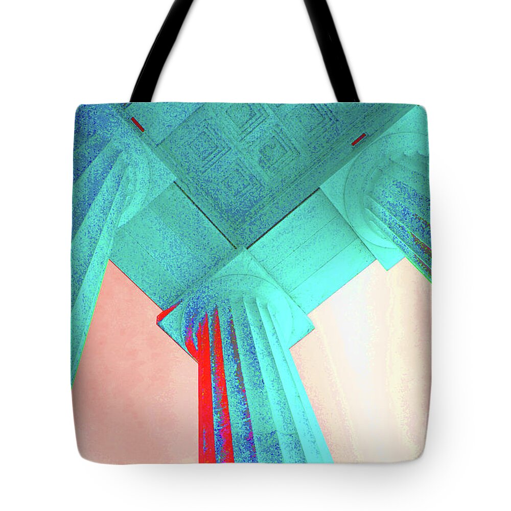 Lincoln Tote Bag featuring the photograph Lincoln Column blue by Jost Houk