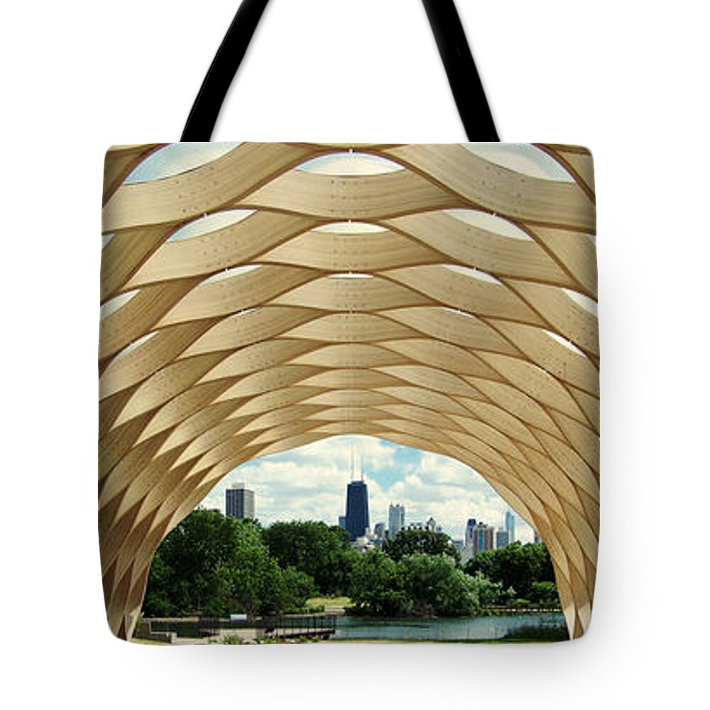 Chicago Tote Bag featuring the photograph Lincoln Park Zoo Nature Boardwalk Panorama by Kyle Hanson
