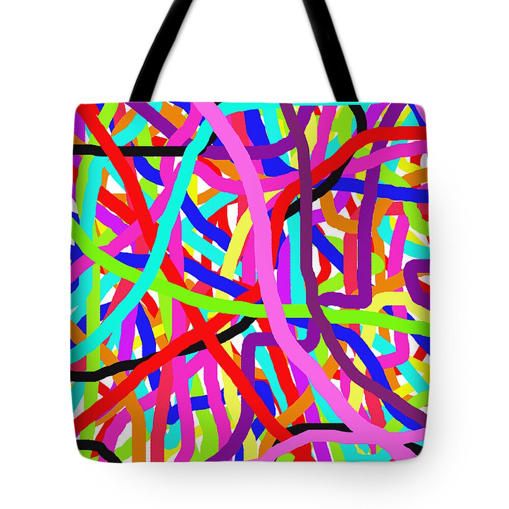 Lines Tote Bag featuring the digital art Lines by David Stasiak