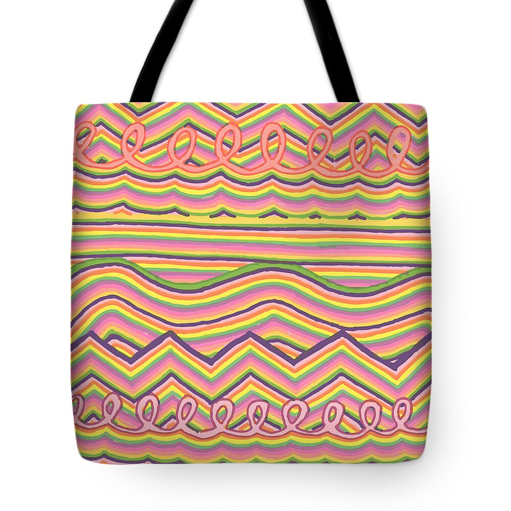 Abstract Pattern Tote Bag featuring the drawing Lines Galore by Jill Lenzmeier