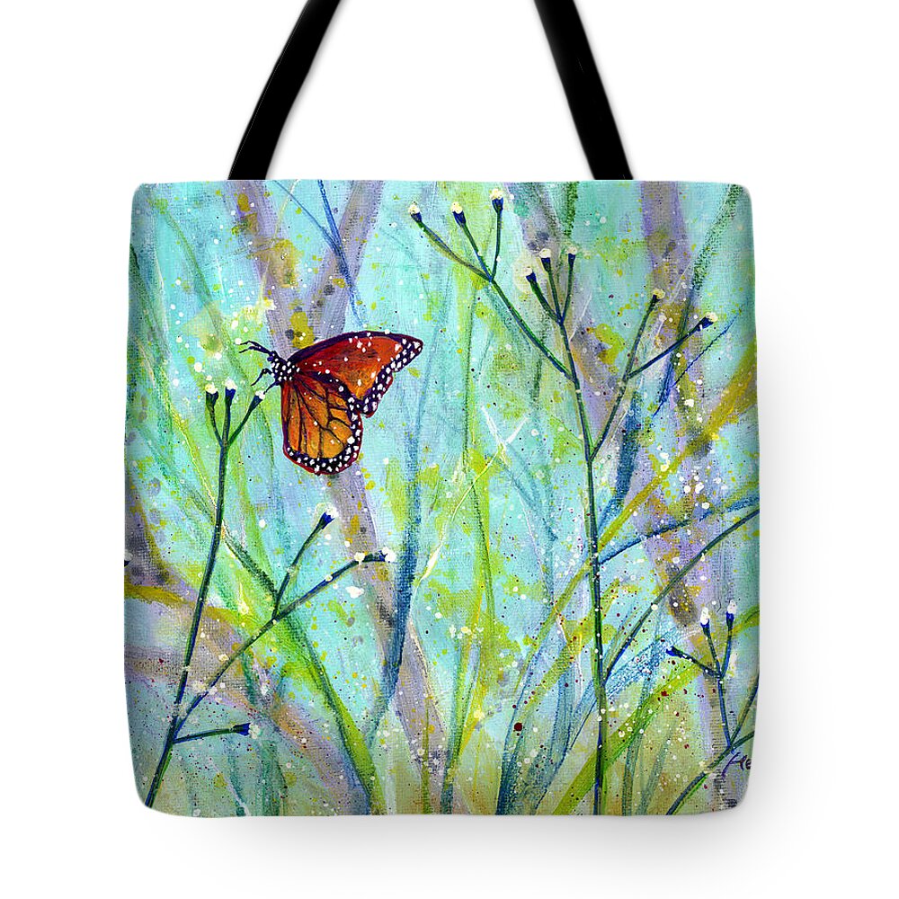 Butterfly Tote Bag featuring the painting Lingering Memory 2 by Hailey E Herrera