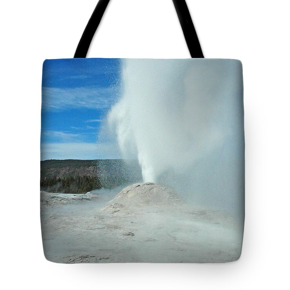 Yellowstone Tote Bag featuring the photograph Lion Geyser Yellowstone by Bruce Gourley