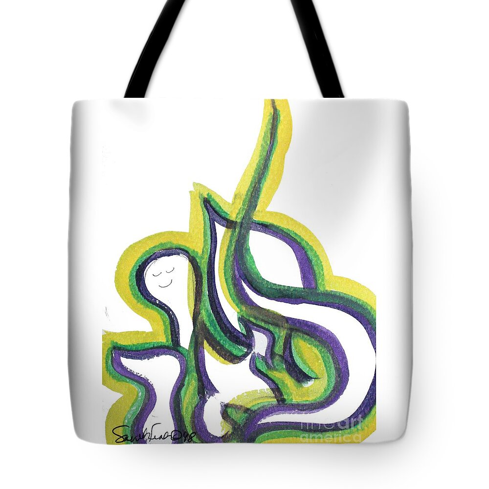 Lior Smadar Shirsidi Mine Me For Myself Myself Light Tote Bag featuring the painting LIOR nf1-59 by Hebrewletters SL