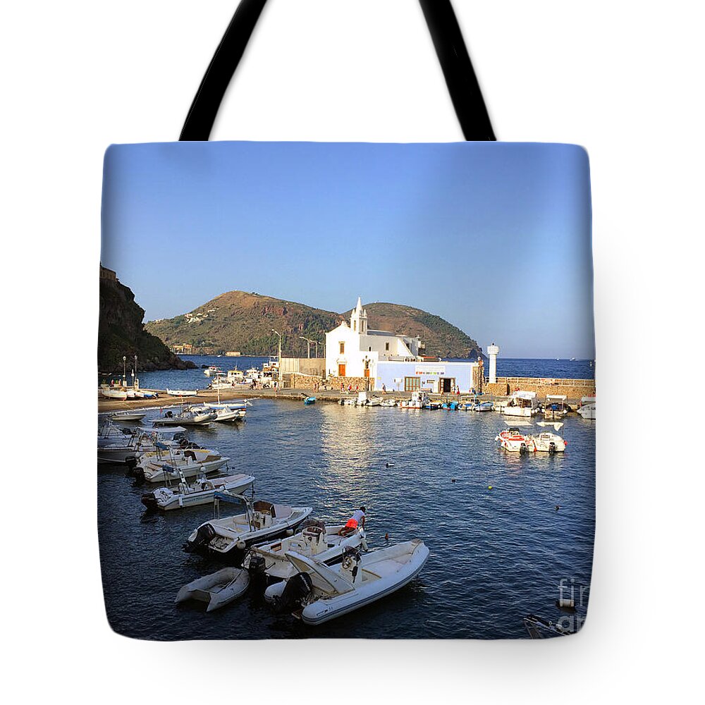 Lipari Tote Bag featuring the photograph Lipari Island by Mafalda Cento