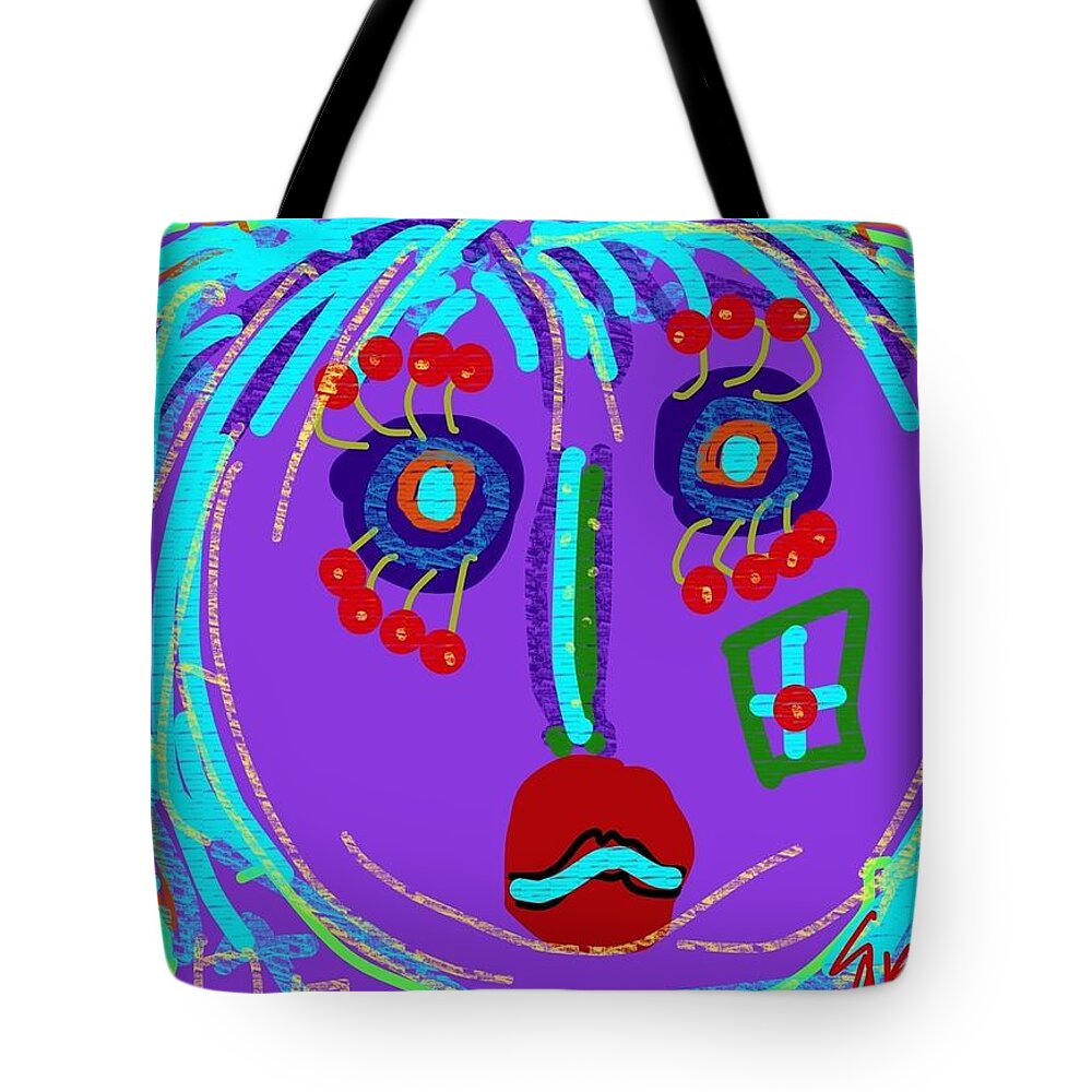 Tote Bag featuring the digital art Lippy Girl by Susan Fielder