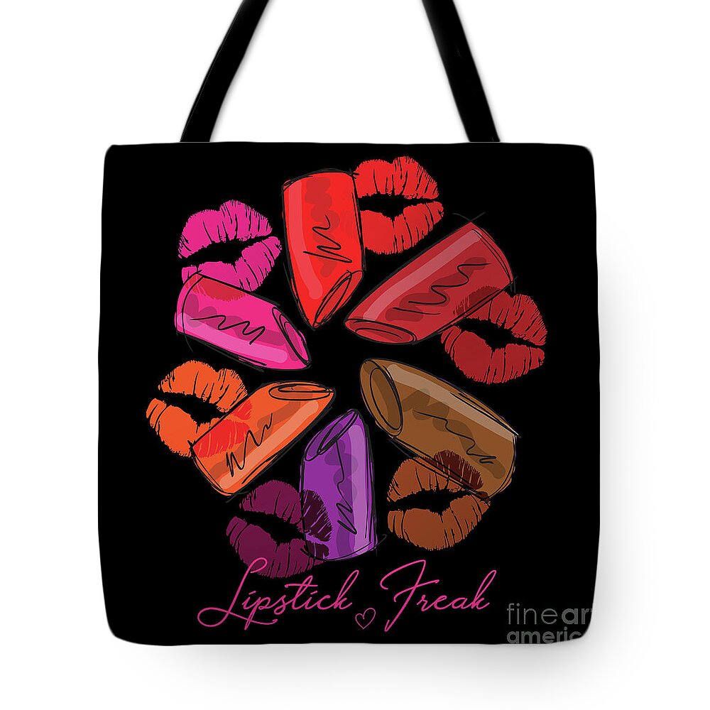 Lipstick Freak makeup lover fashion and beauty art Tote by - Fine Art America