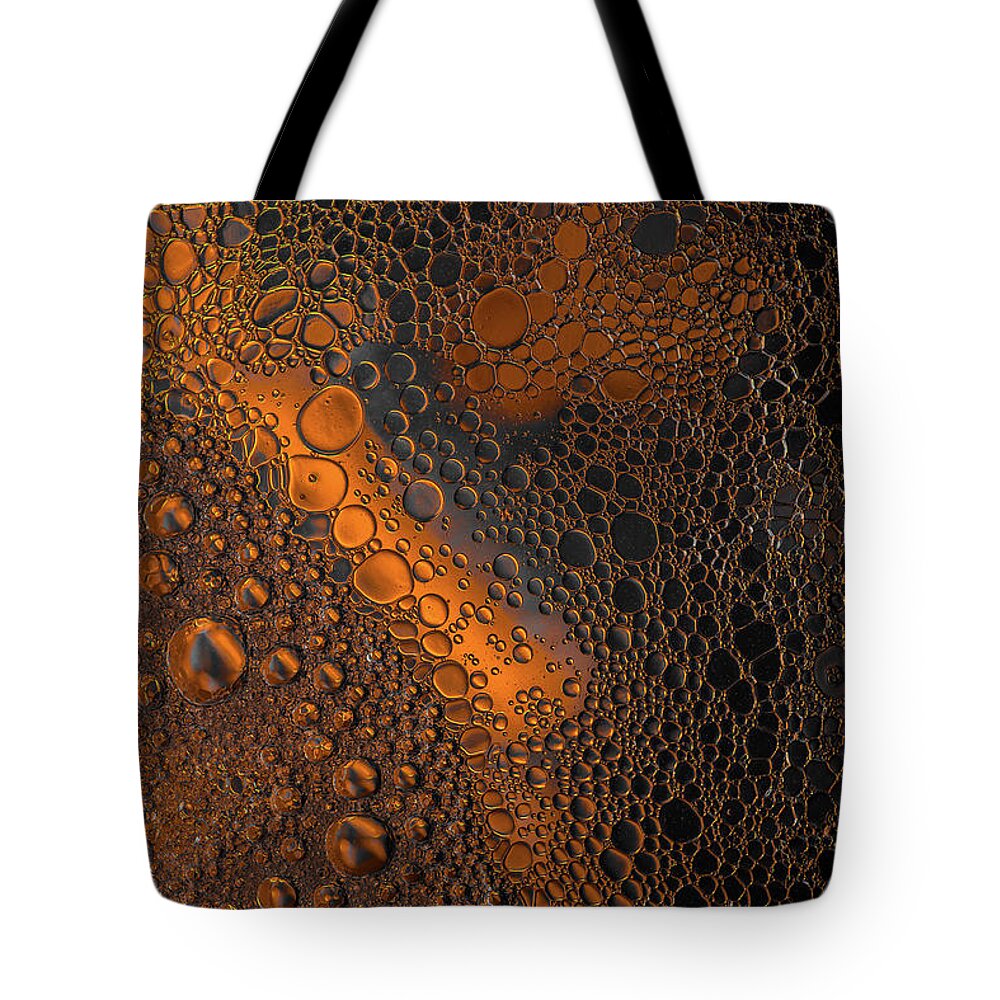 Oil Tote Bag featuring the photograph Liquid Copper Glass by Bruce Pritchett