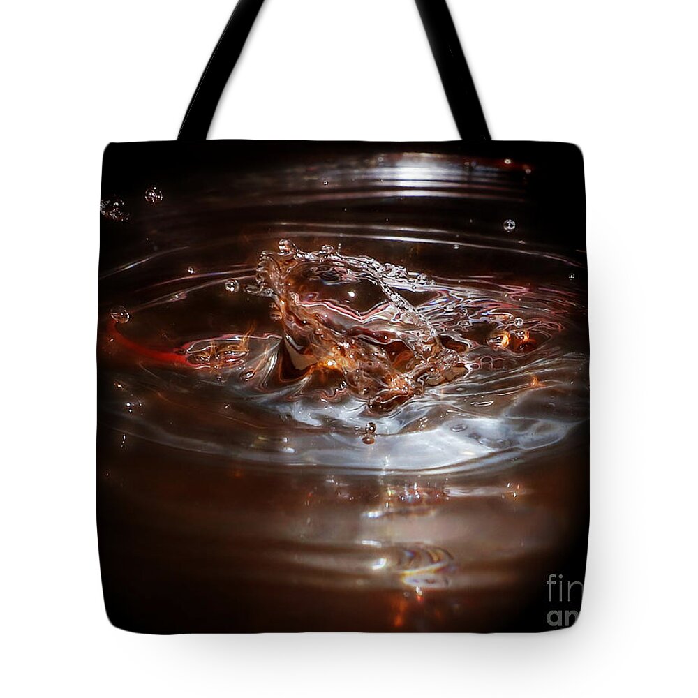 Water Drop Photography Tote Bag featuring the photograph Liquid Diamond by Robert Pearson