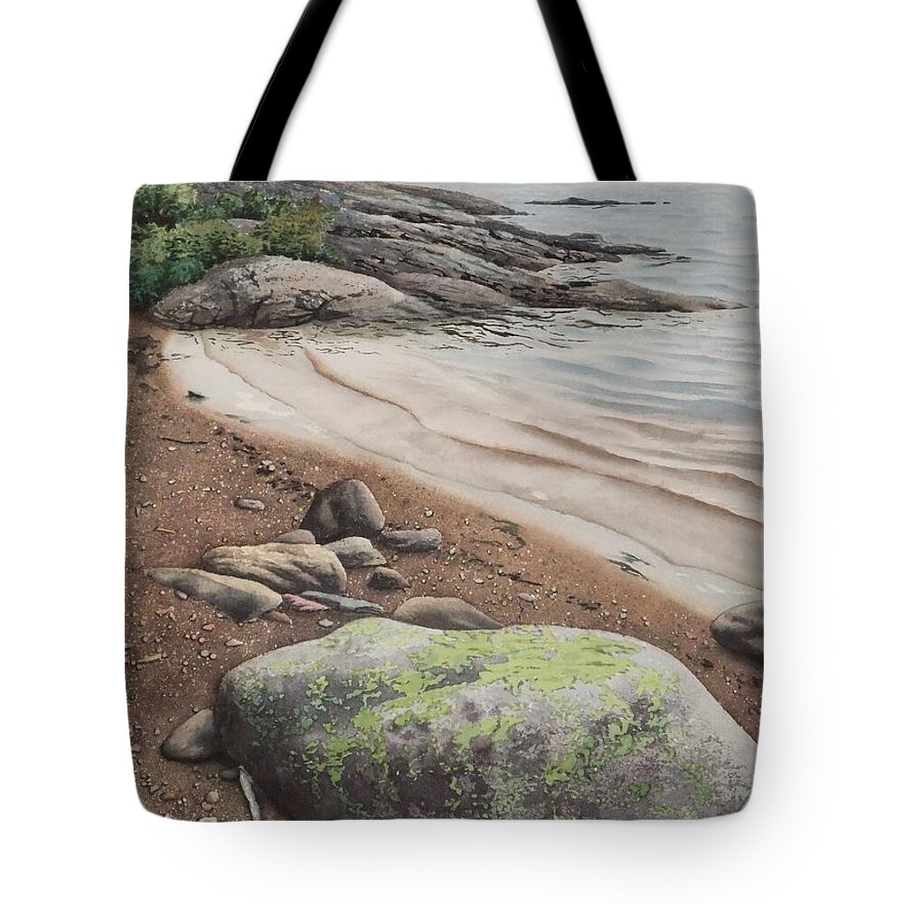 Landscape Tote Bag featuring the painting Listen to the Lake by Karen Richardson