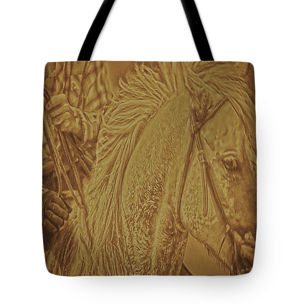 Retro Tote Bag featuring the photograph Listening in Sepia by Amanda Smith