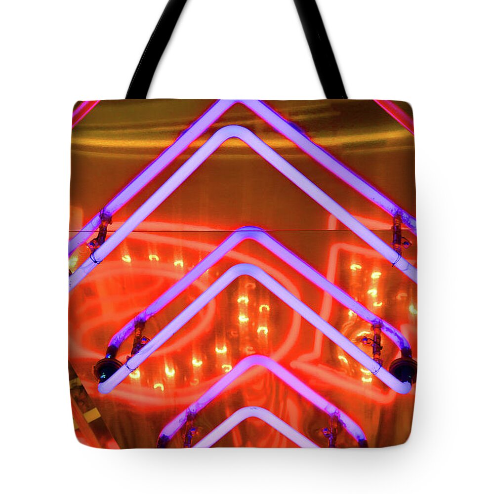 Neon Tote Bag featuring the photograph Lit Up by Dan Holm