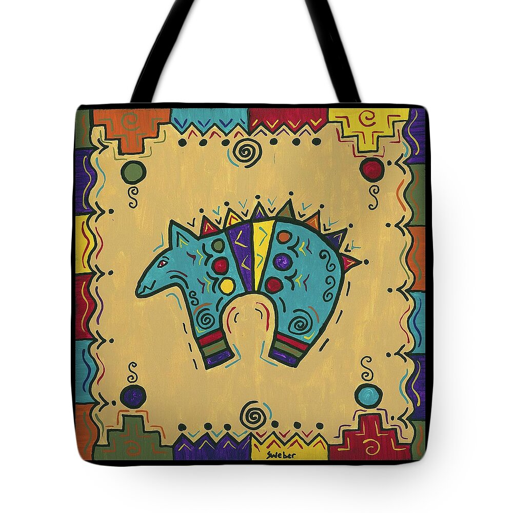 Cross Tote Bag featuring the painting Little Bear by Susie WEBER