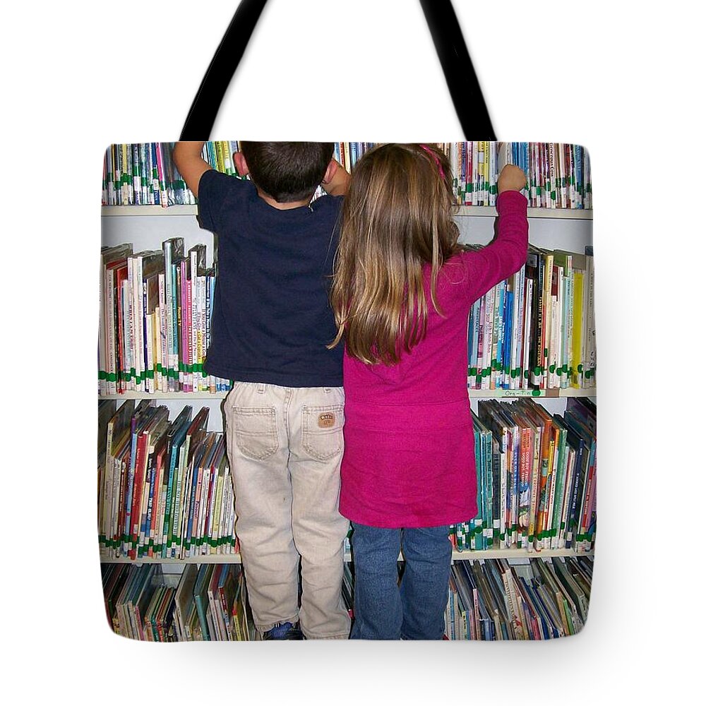 Photography Tote Bag featuring the digital art Little Bookworms by Barbara S Nickerson