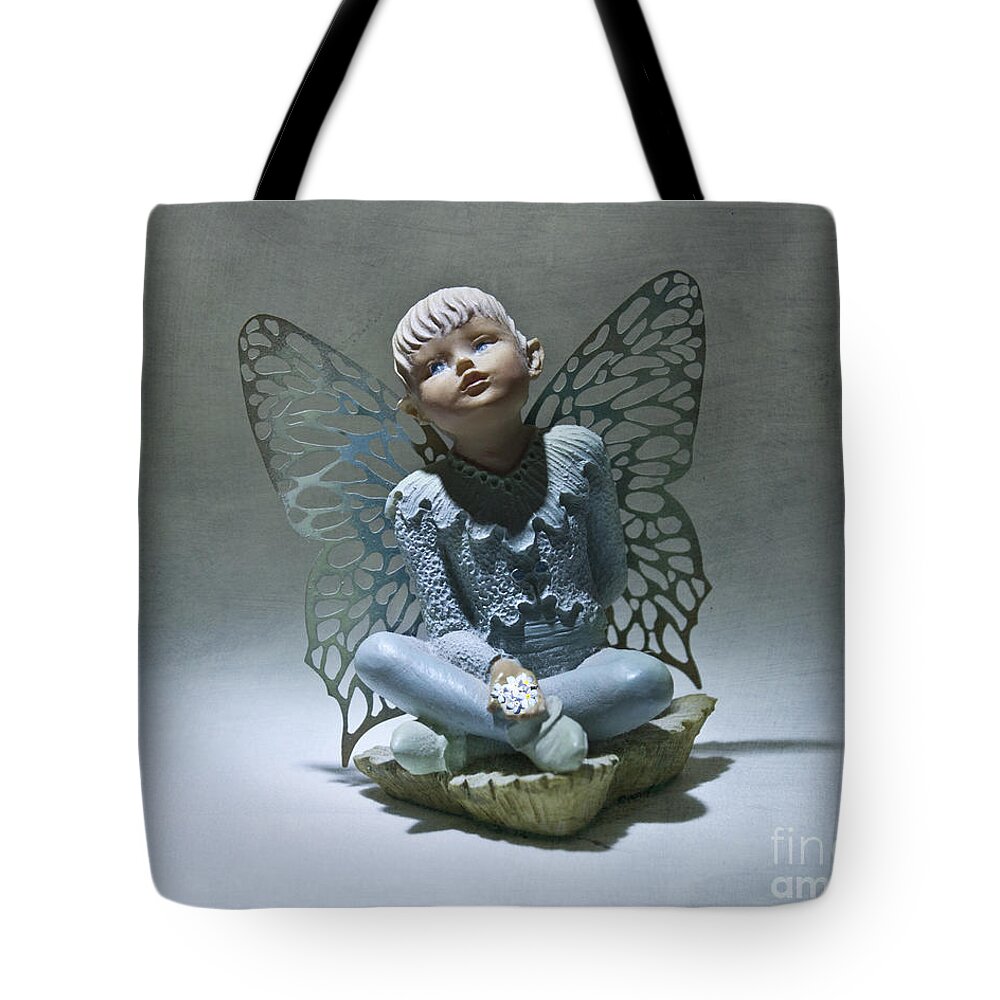 Fairy Tote Bag featuring the photograph Little Boy Blue Fairy by Terri Waters