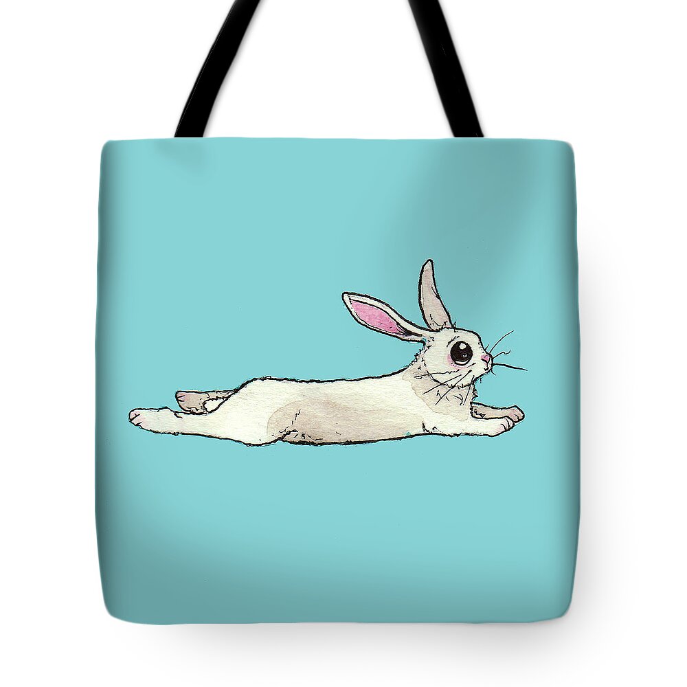 Bunny Tote Bag featuring the painting Little Bunny Rabbit by Katrina Davis
