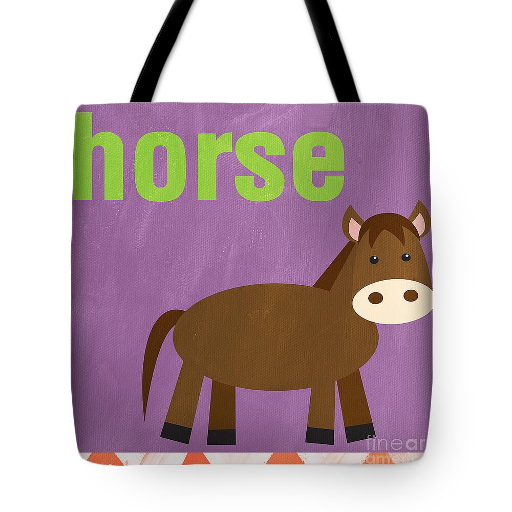 Horse Tote Bag featuring the painting Little Horse by Linda Woods