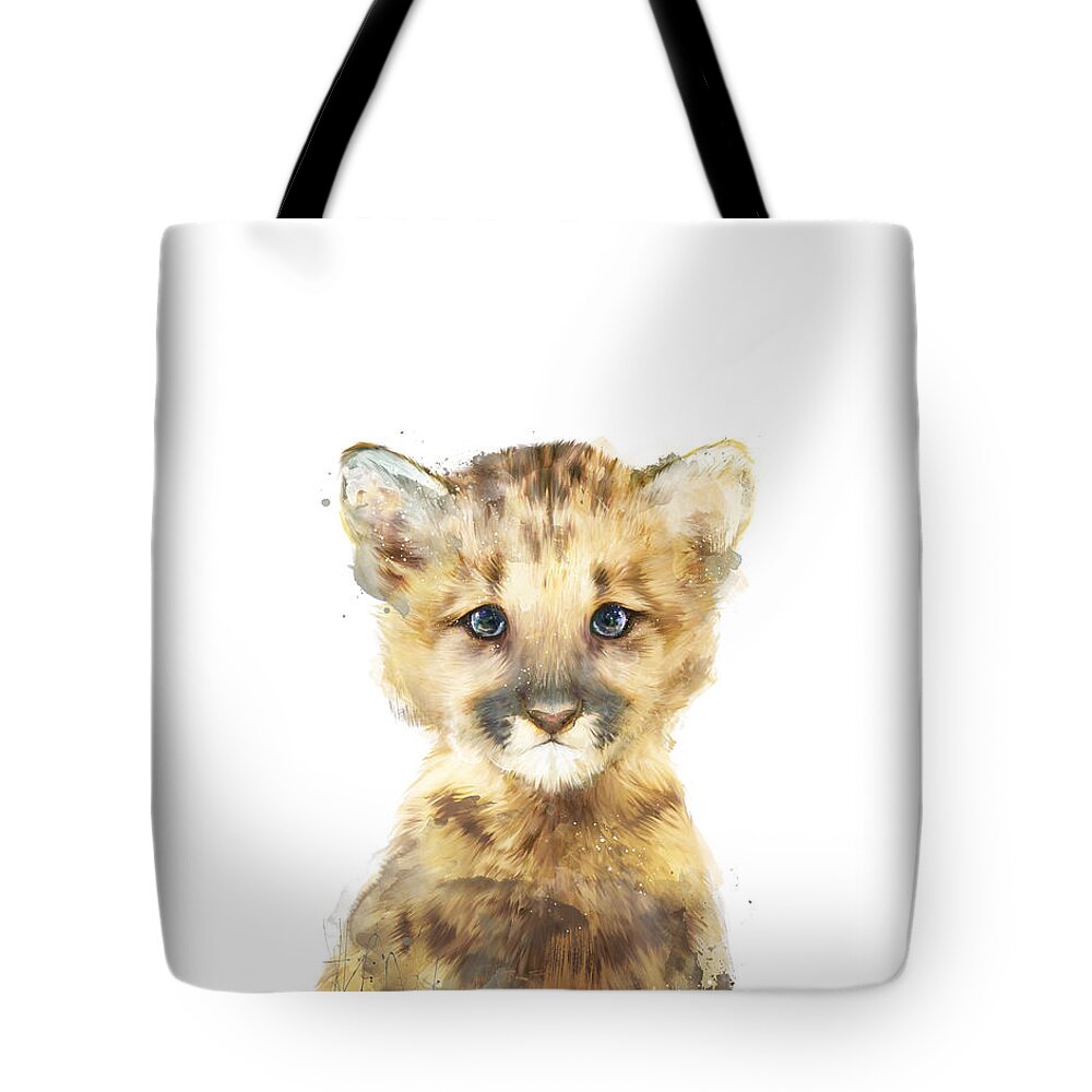 Mountain Lion Tote Bag featuring the painting Little Mountain Lion by Amy Hamilton