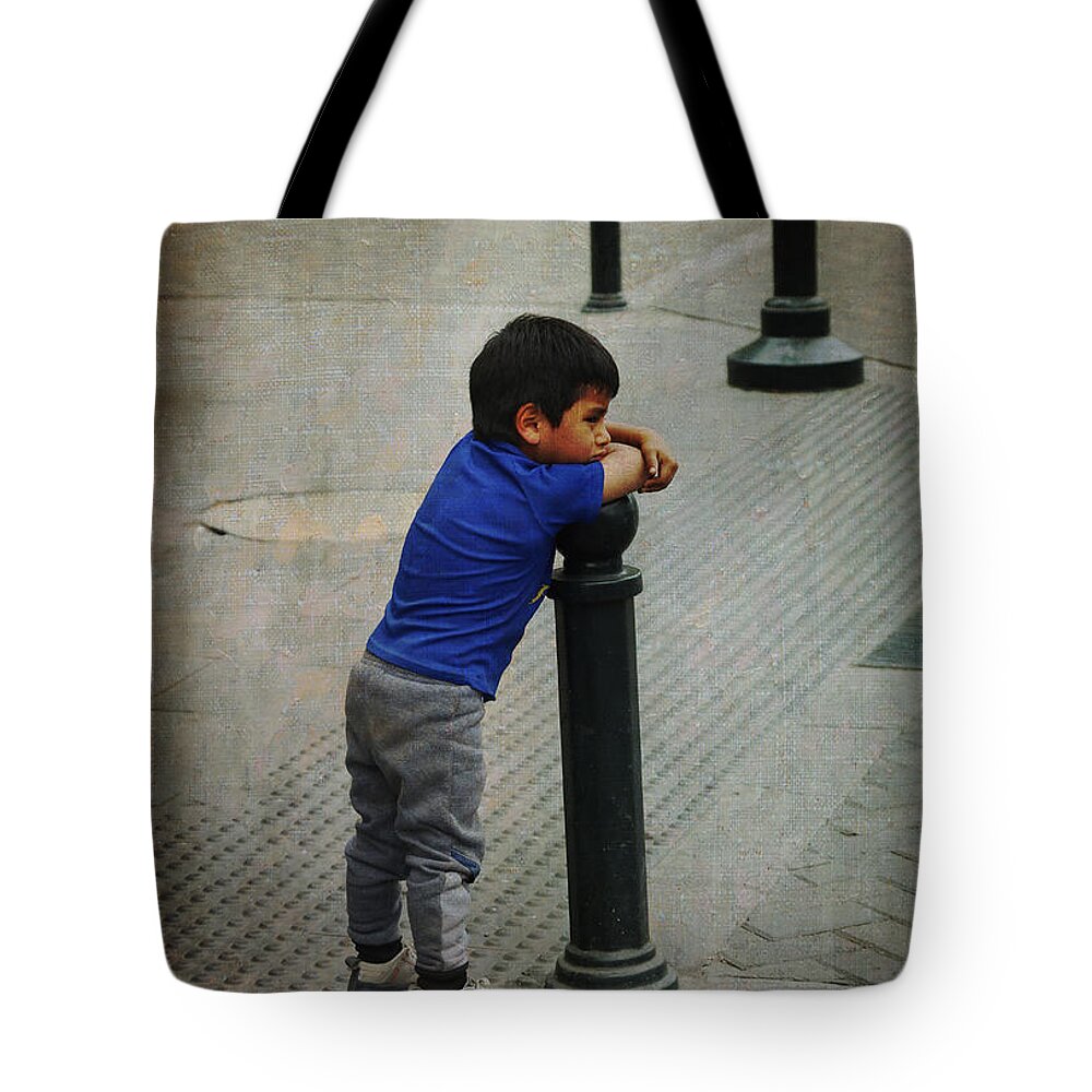 Lima Tote Bag featuring the photograph Little Peruvian Boy by Kathryn McBride
