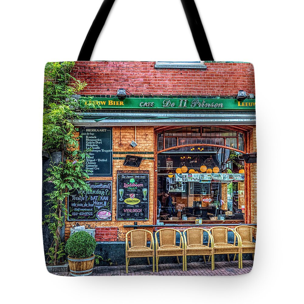 Garden Tote Bag featuring the photograph Little Pub Downtown Amsterdam in HDR Detail by Debra and Dave Vanderlaan