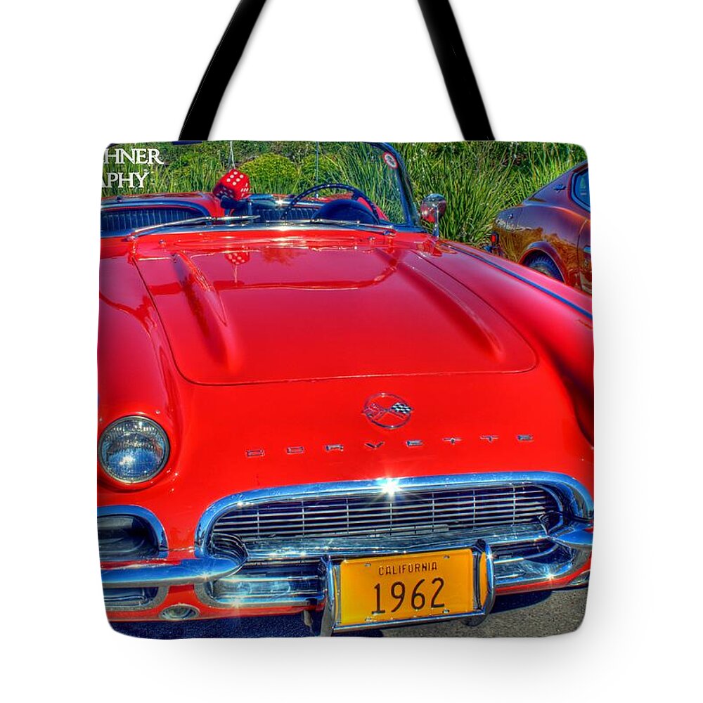 Car Tote Bag featuring the photograph Little Red Corvette by Randy Wehner