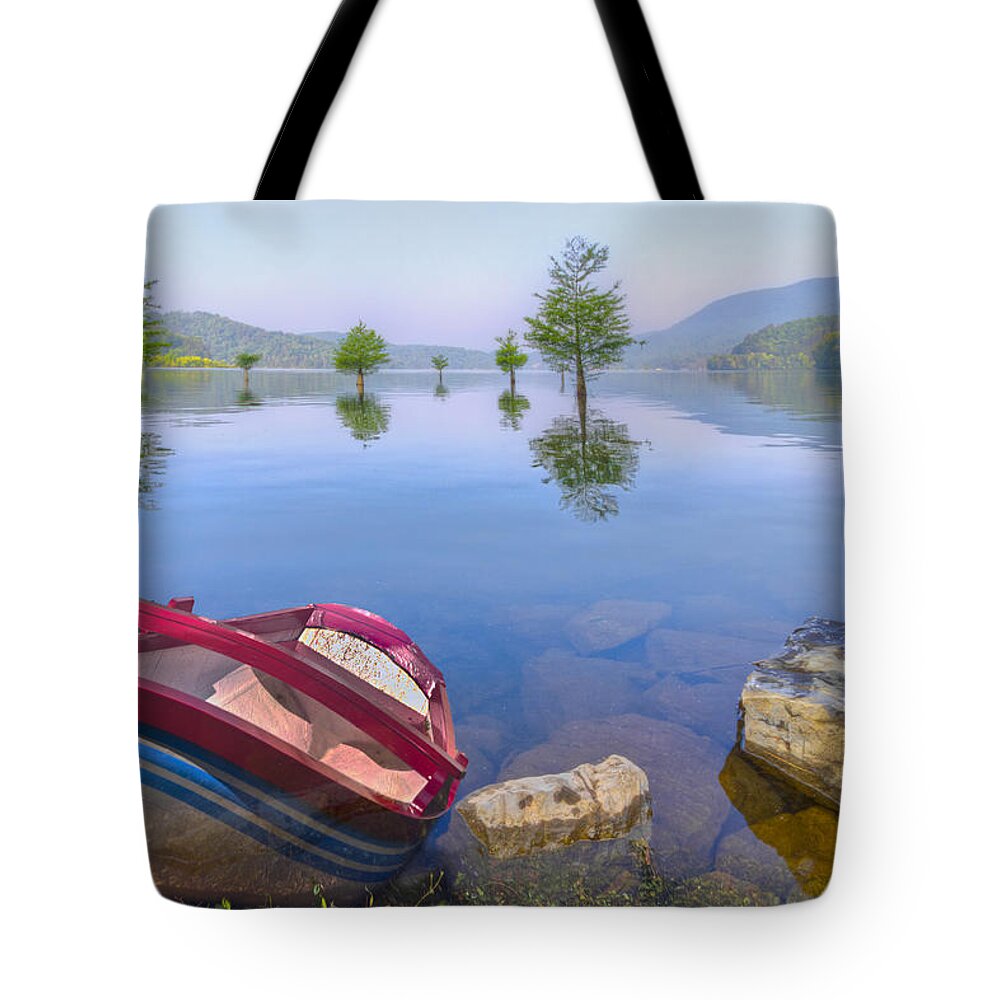 Appalachia Tote Bag featuring the photograph Little Rowboat by Debra and Dave Vanderlaan