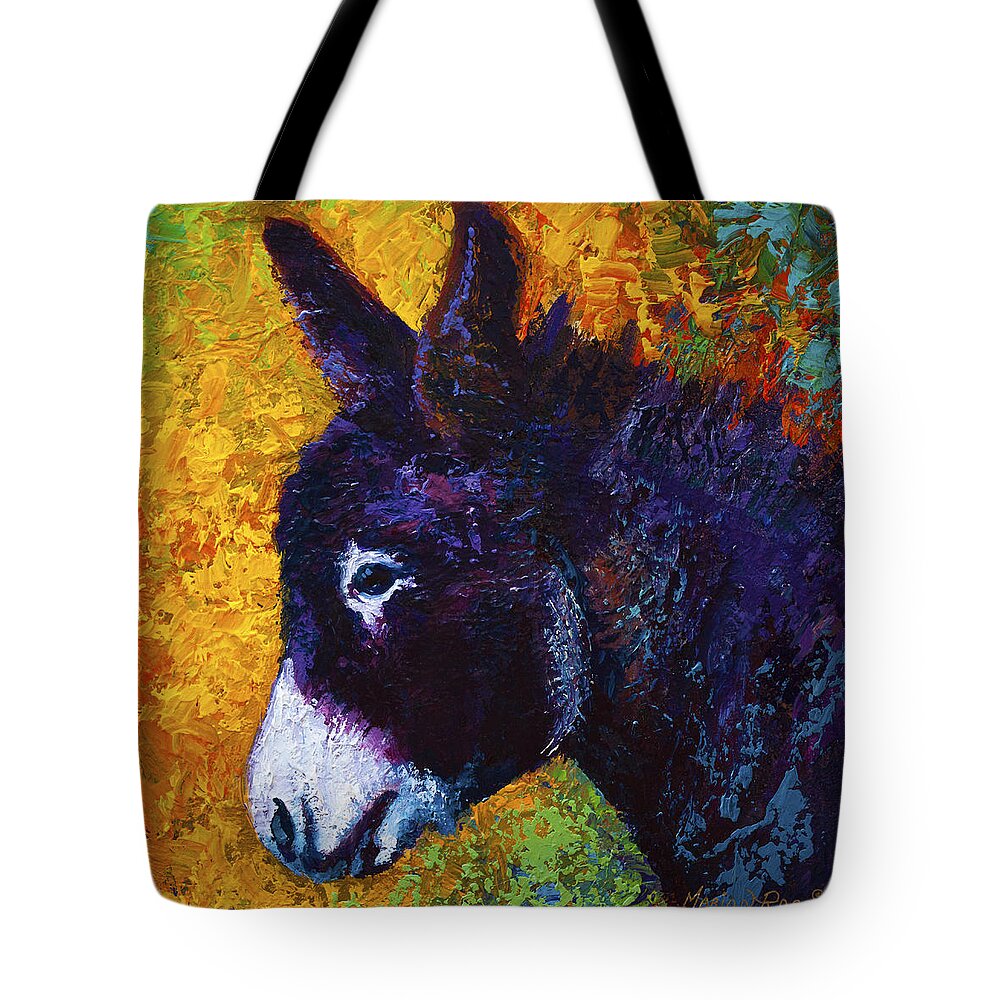 Donkey Tote Bag featuring the painting Little Sparky by Marion Rose