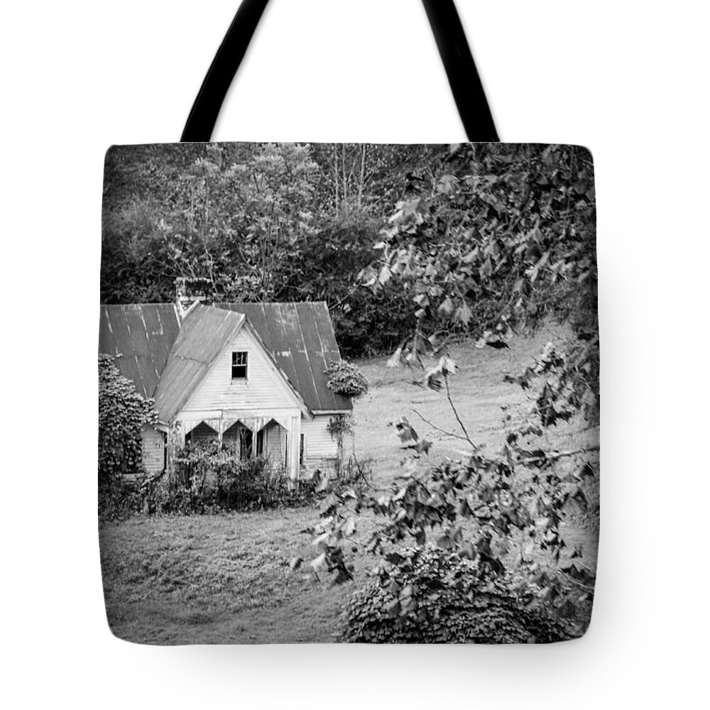 Kelly Hazel Tote Bag featuring the photograph Little Victorian Styled Farm House in the Mountains by Kelly Hazel