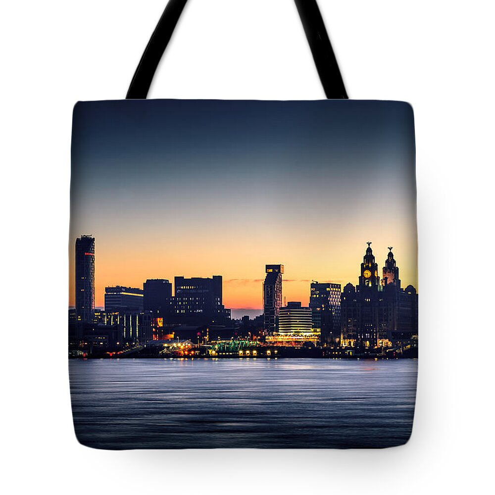 England Tote Bag featuring the photograph Liverpool Dawn by Peter OReilly
