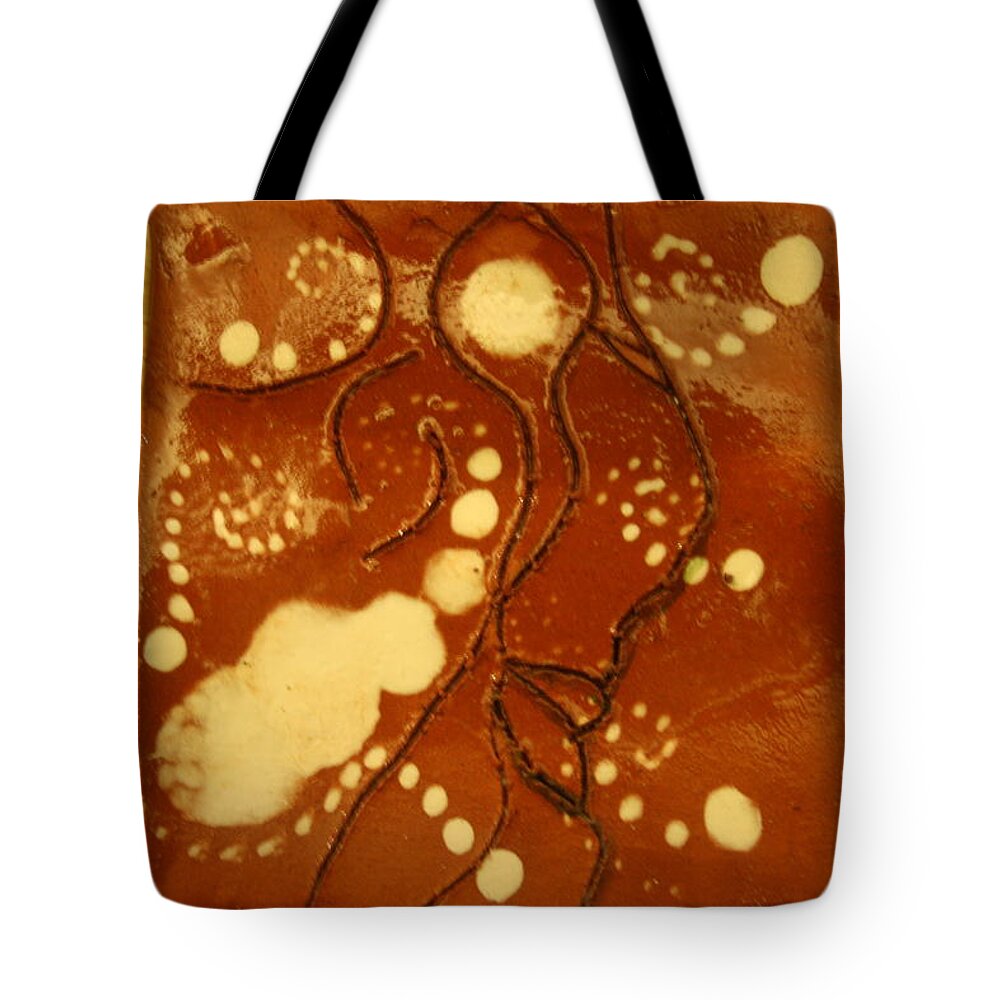 Jesus Tote Bag featuring the ceramic art Liveth - Tile by Gloria Ssali