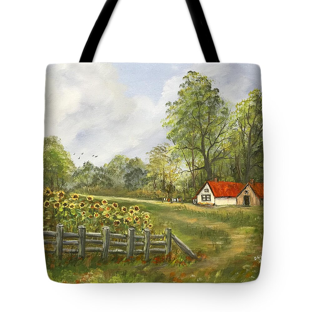 Farm Tote Bag featuring the painting Living at the farm by Dorothy Maier