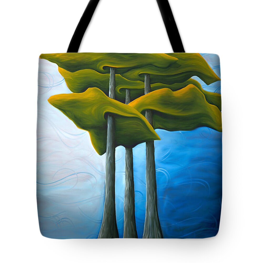 Landscape Tote Bag featuring the painting Living In The Shadow by Richard Hoedl