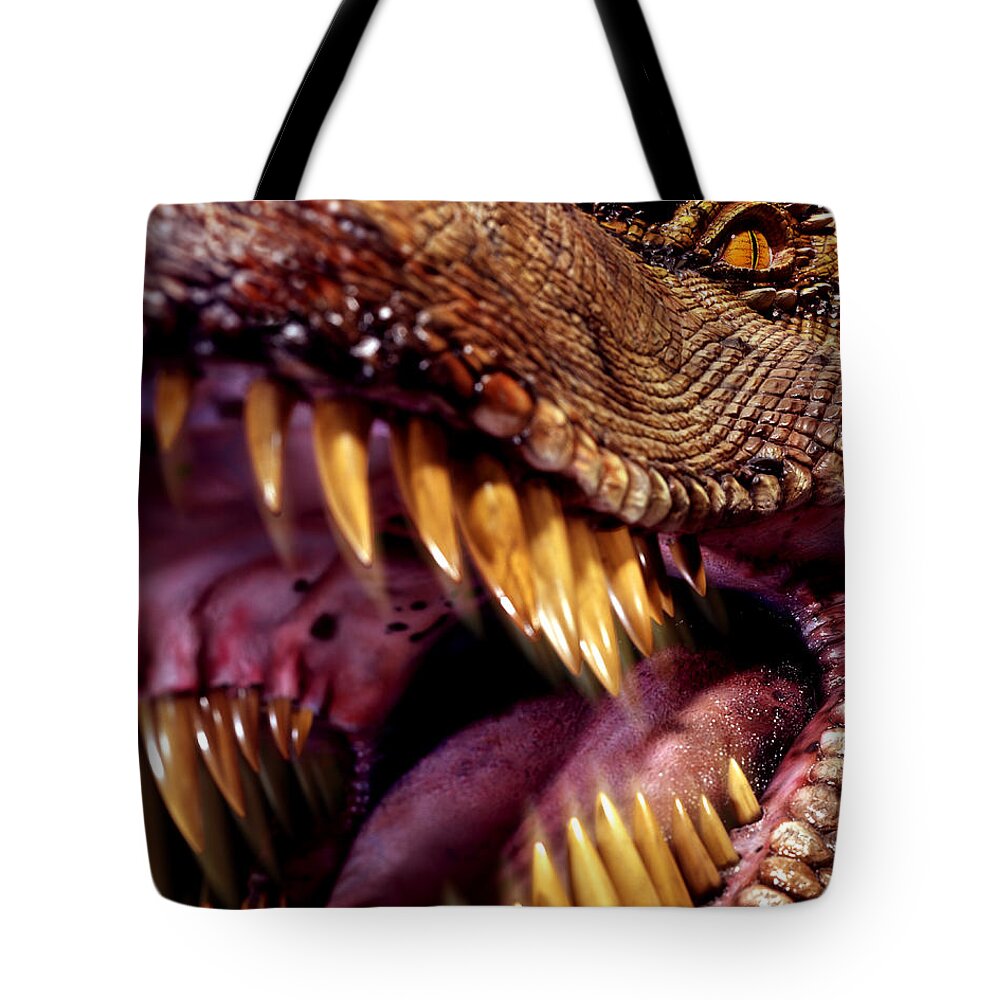 Tyrannosaurus Rex Tote Bag featuring the photograph Lizard King by Kelley King