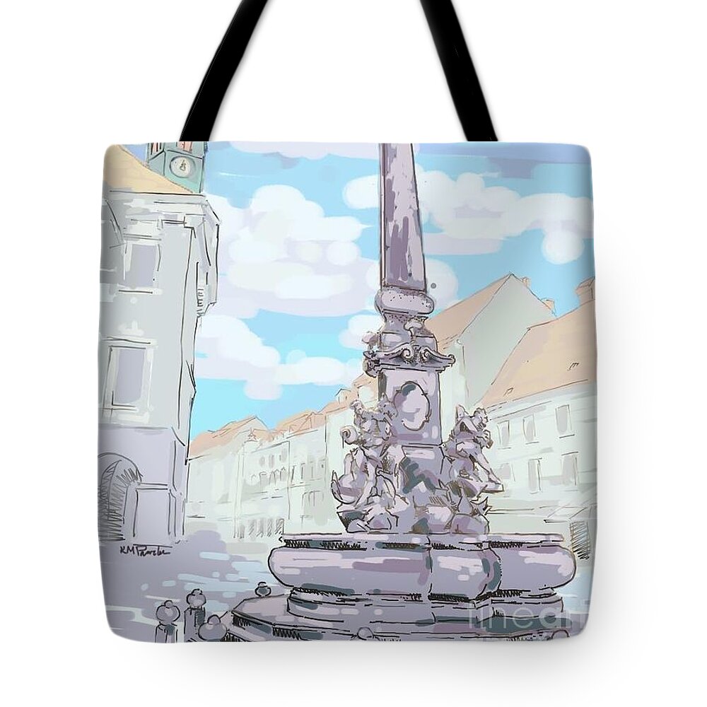 City Tote Bag featuring the digital art Ljubljana Style by K M Pawelec