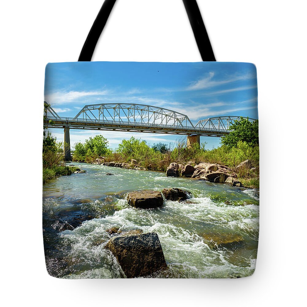 Highway 71 Tote Bag featuring the photograph Llano River by Raul Rodriguez