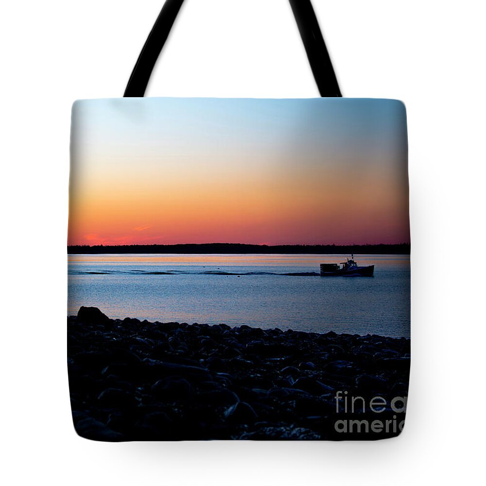 Lobster Boat Tote Bag featuring the photograph Lobster Boat in Maine by Diane Diederich