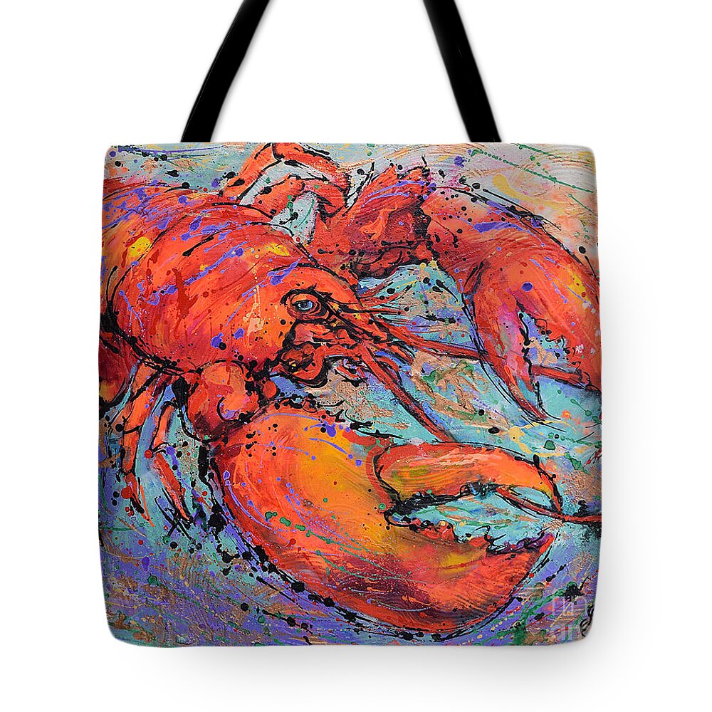  Tote Bag featuring the painting Lobster by Jyotika Shroff